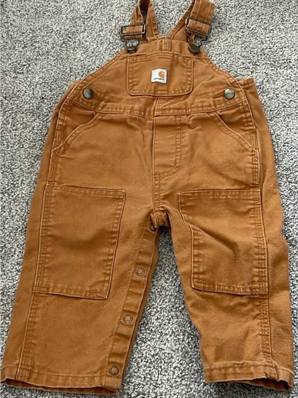 Carhartt Kids Tan/Brown Overalls- 12 months